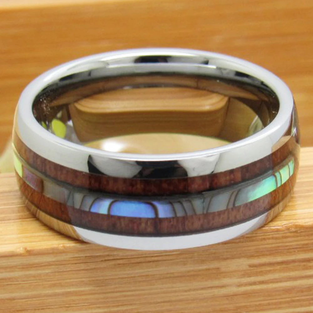 Classic Wedding Band Rings Anniversary Gift Engagement Ring 8MM Wide Inlaid Shells With Woods Tungsten Carbide Mens Rings
Classic Wedding Band Rings Anniversary Gift Engagement Ring 8MM Wide Inlaid Shells With Woods Tungsten Carbide Mens Rings