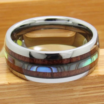 Classic Wedding Band Rings Anniversary Gift Engagement Ring 8MM Wide Inlaid Shells With Woods Tungsten Carbide Mens Rings
Classic Wedding Band Rings Anniversary Gift Engagement Ring 8MM Wide Inlaid Shells With Woods Tungsten Carbide Mens Rings