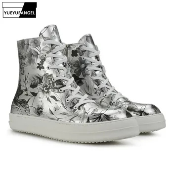 Genuine Leather High Top Flats Shoes Men Platform Ankle Boots Hip Hop Streetwear Designer Printed Zip Sneakers Botas Masculina
Genuine Leather High Top Flats Shoes Men Platform Ankle Boots Hip Hop Streetwear Designer Printed Zip Sneakers Botas Masculina