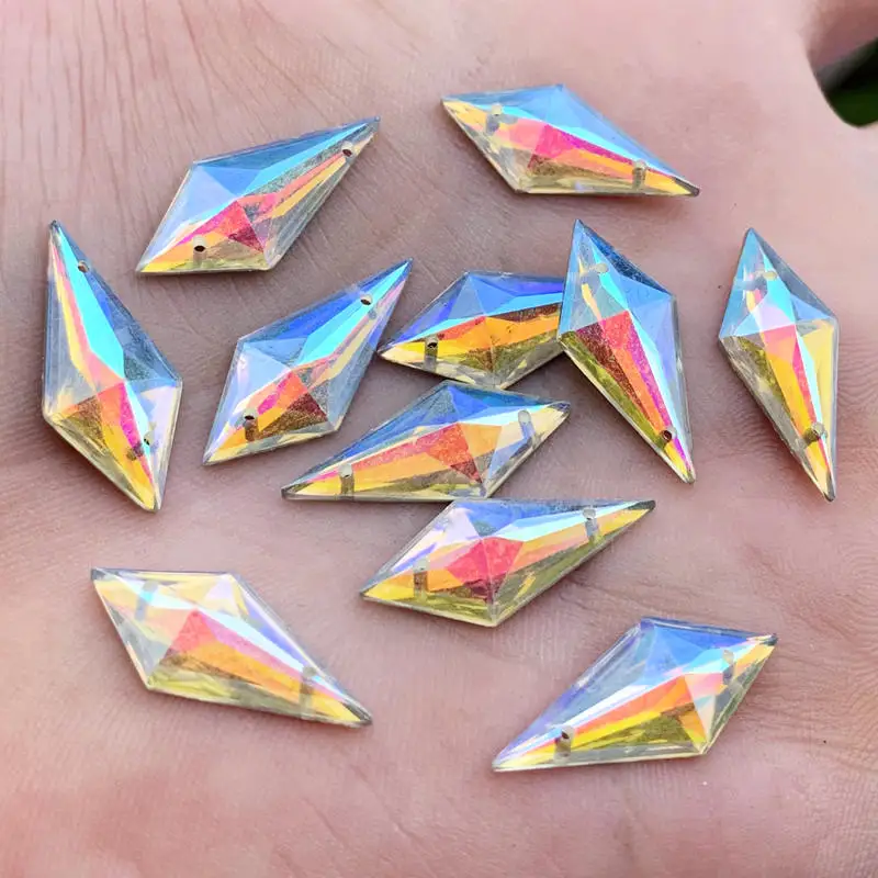 DIY 25pcs 10*22mm Sewing AB Crystals Flat Back Rhinestones Sew On Stones Appliques Acrylic Gems Rhombus Fancy Crystal Strass
DIY 25pcs 10*22mm Sewing AB Crystals Flat Back Rhinestones Sew On Stones Appliques Acrylic Gems Rhombus Fancy Crystal Strass