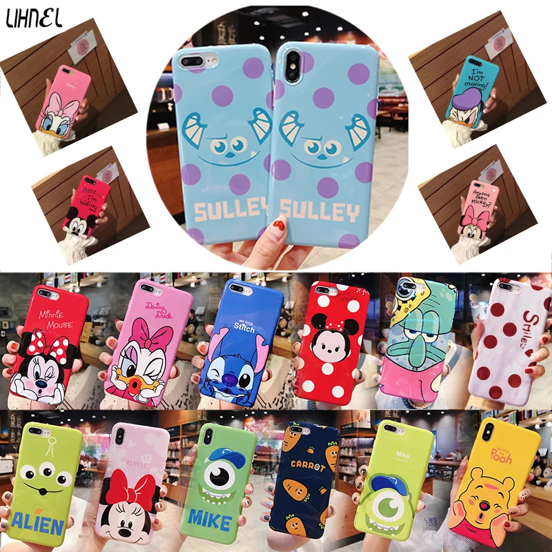 

LIHNEL Mickey Minnie Mouse Donald Daisy Duck Pattern Shockproof TPU Back Shell Cover for iPhone X 6 Plus 6 6S 7 7Plus 8 8Plus