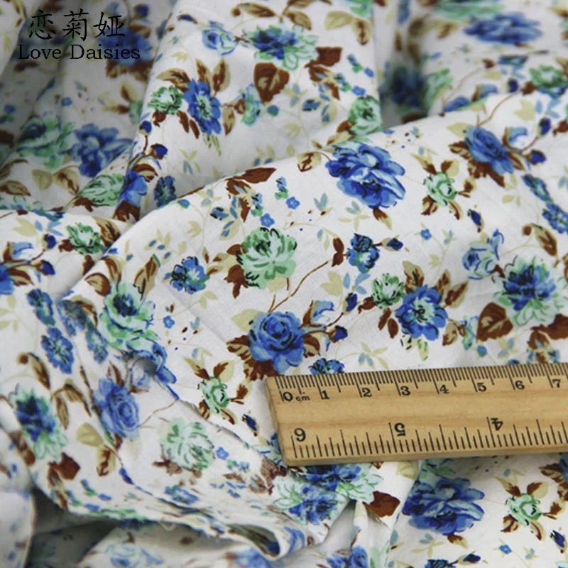 100% Combed cotton pastoral blue floral printed poplin fabric thin textile cloth for DIY handwork summer shirt skirt dress tela
100% Combed cotton pastoral blue floral printed poplin fabric thin textile cloth for DIY handwork summer shirt skirt dress tela
