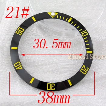 38mm black new ceramic bezel yellow number scale mark for men/women large dial watch
38mm black new ceramic bezel yellow number scale mark for men/women large dial watch