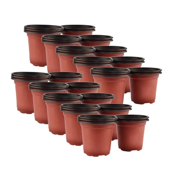 VIXTMAX 50Pcs Dual Color Plastic Flower Nursery Pots Garden Plant Grow Seeding Pot Garden Decoration - Brown + Black 
VIXTMAX 50Pcs Dual Color Plastic Flower Nursery Pots Garden Plant Grow Seeding Pot Garden Decoration - Brown + Black