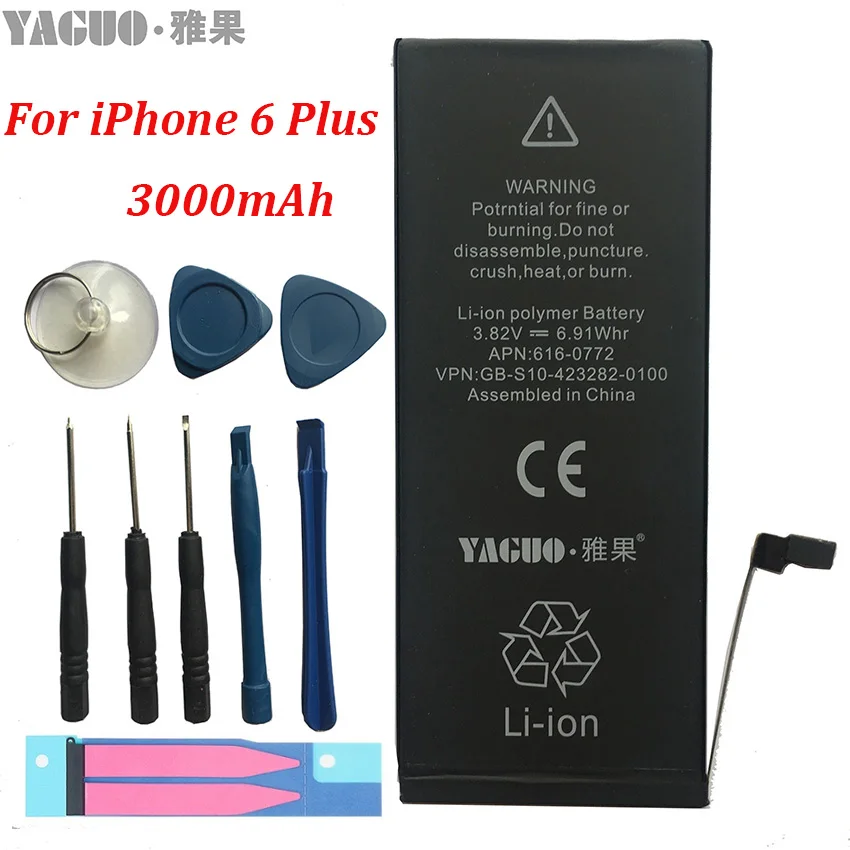 100% New Original 5A Full 3000mAh Battery For Apple iPhone 6 Plus 6P iPhone6P Real Capacity 0 Cycle With Repair Tools Kit
100% New Original 5A Full 3000mAh Battery For Apple iPhone 6 Plus 6P iPhone6P Real Capacity 0 Cycle With Repair Tools Kit