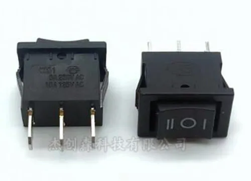 Фото Free Shipping!!! Rocker switch / 3-pin three-speed KCD1 6A250V black rocker power 21mm*15mm | Электроника
