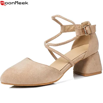 MoonMeek new arrive sexy ladies shoes high heels pointed toe simple square heel with buckle mature pumps women shoes
MoonMeek new arrive sexy ladies shoes high heels pointed toe simple square heel with buckle mature pumps women shoes