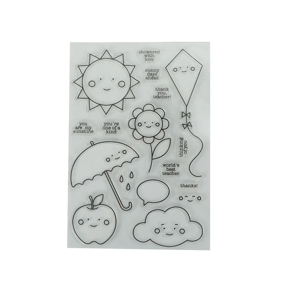 Wheather Sun Cloud Flower Umbrella Stamp Scrapbook DIY Photo Album Cards decor Transparent Acrylic Silicone Rubber Stamps Sheet
Wheather Sun Cloud Flower Umbrella Stamp Scrapbook DIY Photo Album Cards decor Transparent Acrylic Silicone Rubber Stamps Sheet