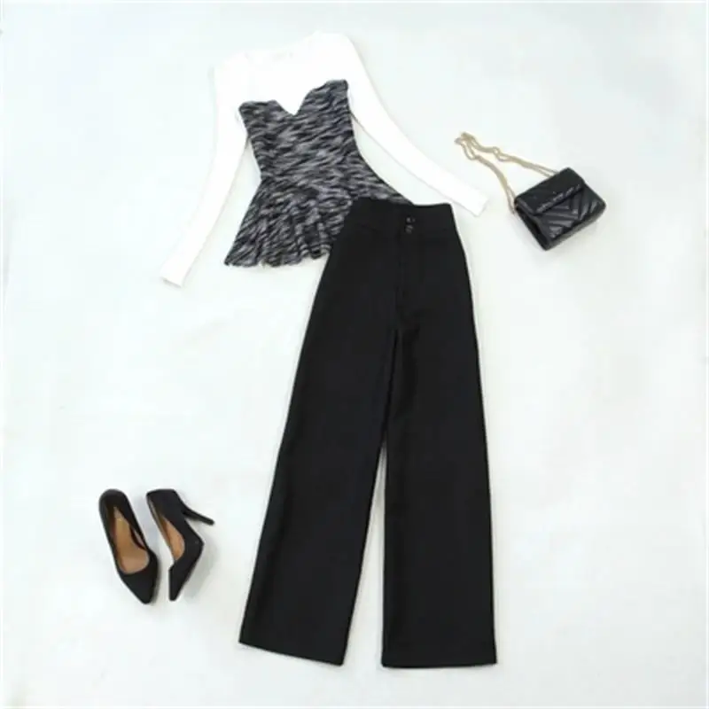 Fashion suit female spring Large Size New Knitted versatile bottoming shirt + herringbone wide leg trousers Two-piece suit women
Fashion suit female spring Large Size New Knitted versatile bottoming shirt + herringbone wide leg trousers Two-piece suit women