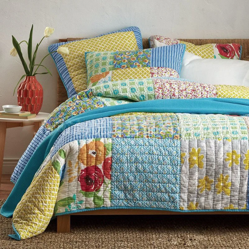 CHAUSUB Handmade Patchwork Quilt Set 3PCS Washed Cotton Quilts Quilted Bedspread Floral Bed Cover Sheet Pillowcase King Size
CHAUSUB Handmade Patchwork Quilt Set 3PCS Washed Cotton Quilts Quilted Bedspread Floral Bed Cover Sheet Pillowcase King Size