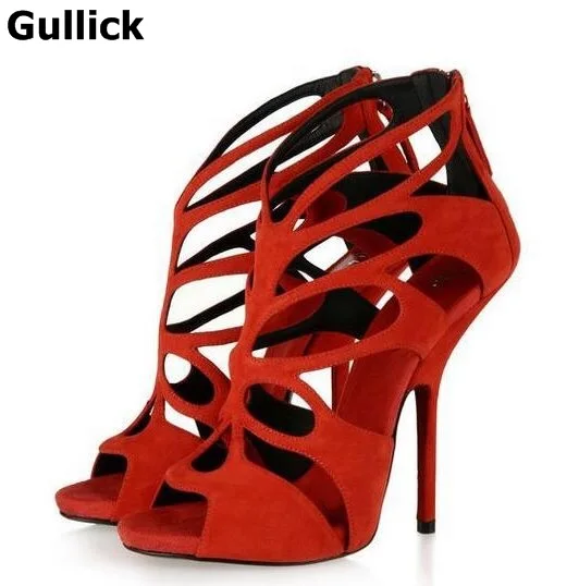 Cut-Out Suede Leather Gladiator Women Sandal Shoes Solid Red Yellow Black Cage Sandals Stiletto Heels Sandal
Cut-Out Suede Leather Gladiator Women Sandal Shoes Solid Red Yellow Black Cage Sandals Stiletto Heels Sandal