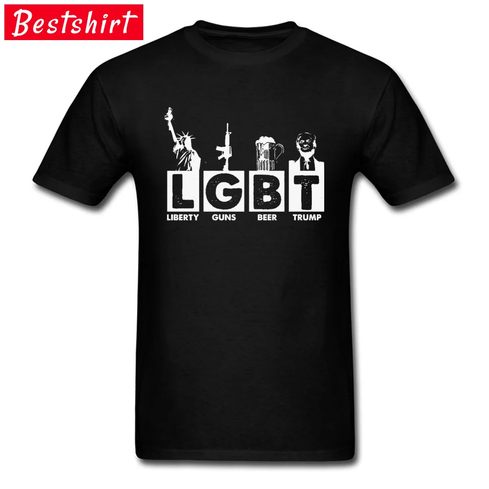 Liberty-Guns-Beer-Trump- New Arrival Short Sleeve Casual T Shirt 100% Cotton Round Collar Men Tops T Shirt T Shirts Lovers Day Liberty-Guns-Beer-Trump- black