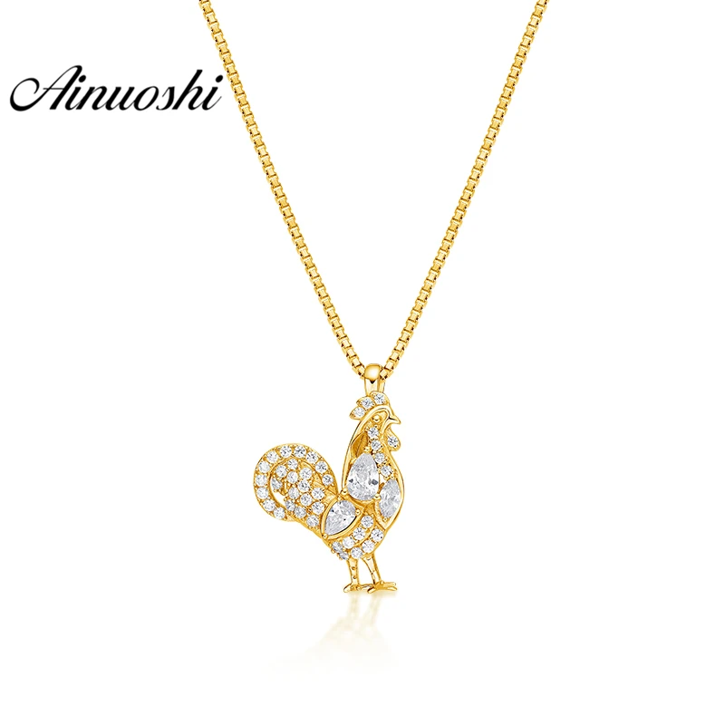 AINUOSHI 10K Solid Yellow Gold Pendant Cock Chicken Pendant SONA Diamond Women Men Jewelry Lovely Animal 2.7g Separate Pendant
AINUOSHI 10K Solid Yellow Gold Pendant Cock Chicken Pendant SONA Diamond Women Men Jewelry Lovely Animal 2.7g Separate Pendant