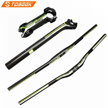 TOSEEK Green Cycling Mountain Handlebar Set 3K Carbon Fiber MTB Bicycle Handlebars + Stem + Seatpost (Setback 20mm)
TOSEEK Green Cycling Mountain Handlebar Set 3K Carbon Fiber MTB Bicycle Handlebars + Stem + Seatpost (Setback 20mm)