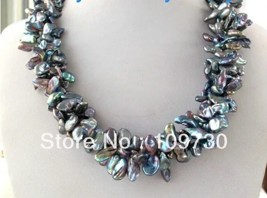 Jewelry 0011837 3Strands Black Blue Keshi Keishi Petal Pearl Necklace Shell Flower Clasp
Jewelry 0011837 3Strands Black Blue Keshi Keishi Petal Pearl Necklace Shell Flower Clasp