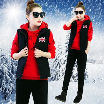 New 2017 winter women big yards fleece three-piece clothing set leisure suit hoodies vest pants warm outfit lady clothes M-3XL
New 2017 winter women big yards fleece three-piece clothing set leisure suit hoodies vest pants warm outfit lady clothes M-3XL