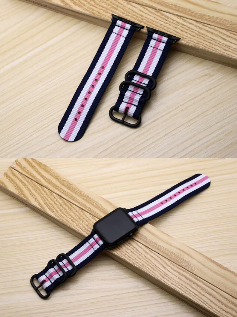 Bracelet à boucle en nylon tissé pour apple watch, 44mm 40mm 42mm 38mm, pour iwatch série SE/6/5/4/3/2/1 Bracelet à boucle en nylon tissé pour apple watch, 44mm 40mm 42mm 38mm, pour iwatch série SE/6/5/4/3/2/1