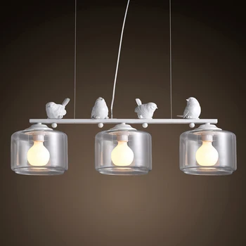 Modern Iron Pendant Light with Decorative Resin birds 3 Lights. Glass shade Dining Room Suspension Lamp White Color Bar Light
Modern Iron Pendant Light with Decorative Resin birds 3 Lights. Glass shade Dining Room Suspension Lamp White Color Bar Light