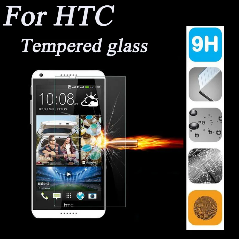 

2.5D 9H Screen Protector Tempered Glass For HTC Desire 816 820 826 E8 E9 One M8 M9 M10 Max X9 X9u Cover Case Protective Film