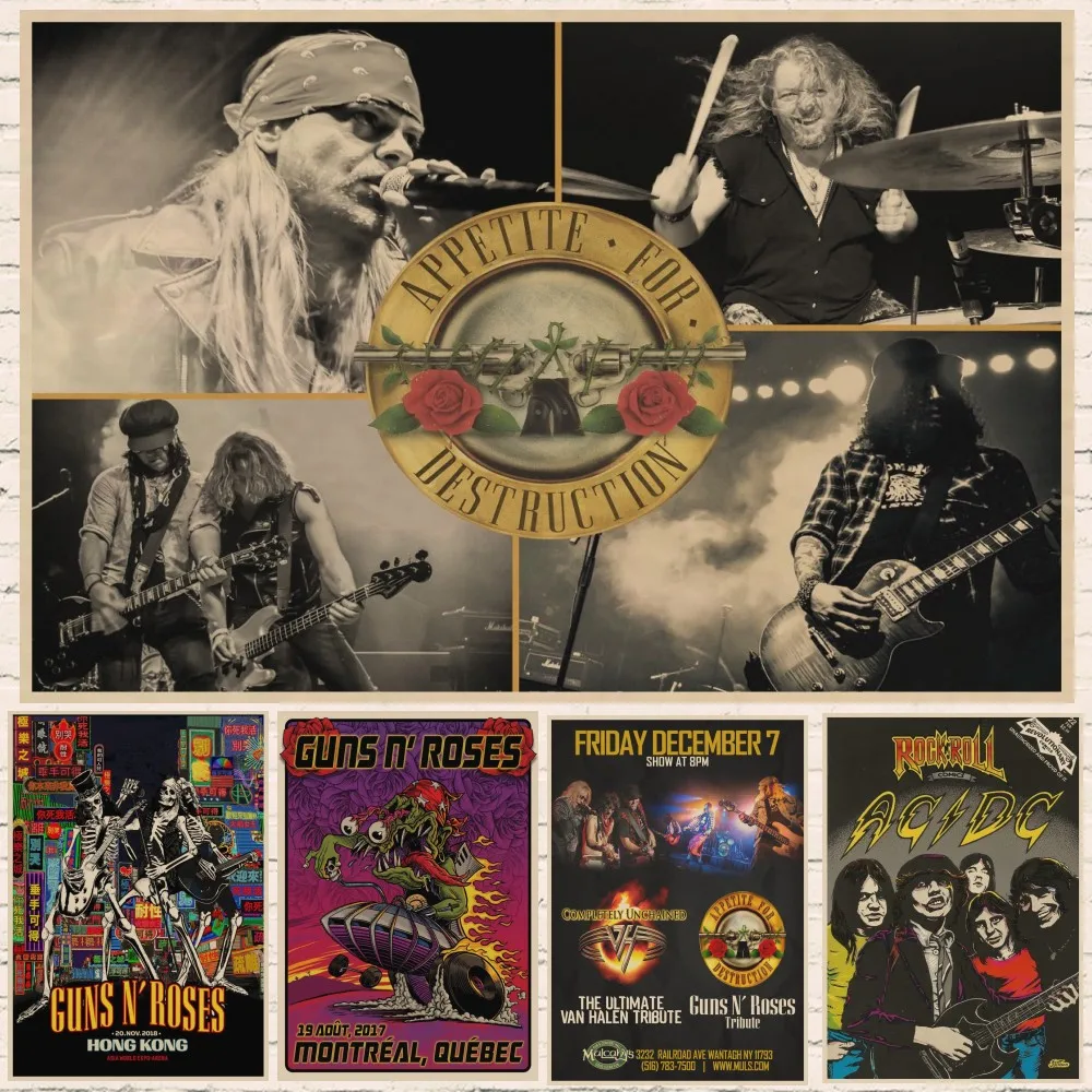 Guns N Roses Rock Music Posters Vintage Poster Retro Wall Sticker Home Decor Kraft paper/Cafe/Bar poster/ Retro Poster
Guns N Roses Rock Music Posters Vintage Poster Retro Wall Sticker Home Decor Kraft paper/Cafe/Bar poster/ Retro Poster