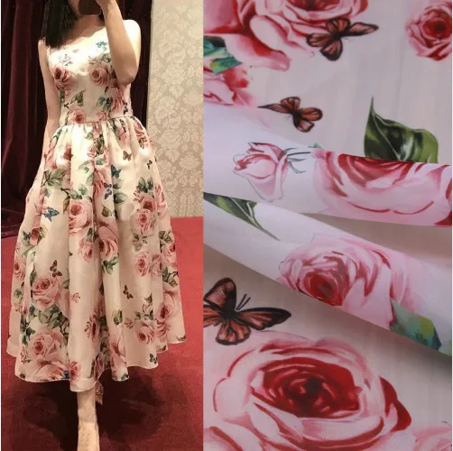 100X145cm Fashion Week Runway Pink Rose Flowers Organza Crisp Transparent Fabric for Woman Girl Ball Gown Dresses Clothes-AF317
100X145cm Fashion Week Runway Pink Rose Flowers Organza Crisp Transparent Fabric for Woman Girl Ball Gown Dresses Clothes-AF317