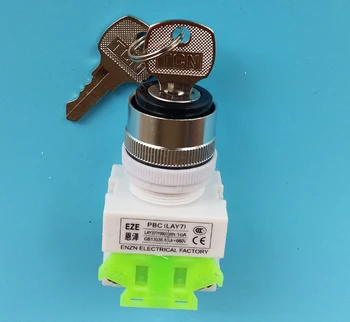 10pcs LAY37 Key Button Knob Auto Lock Switch YO90-11XB 22mm 3way