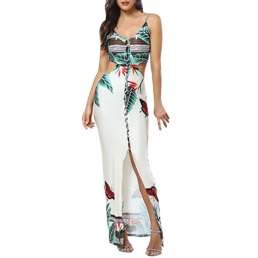 Girl Clothes Womens Summer Dress Women Spaghetti Strap Tropical Print Cutout Even ing Dress 2019
Girl Clothes Womens Summer Dress Women Spaghetti Strap Tropical Print Cutout Even ing Dress 2019