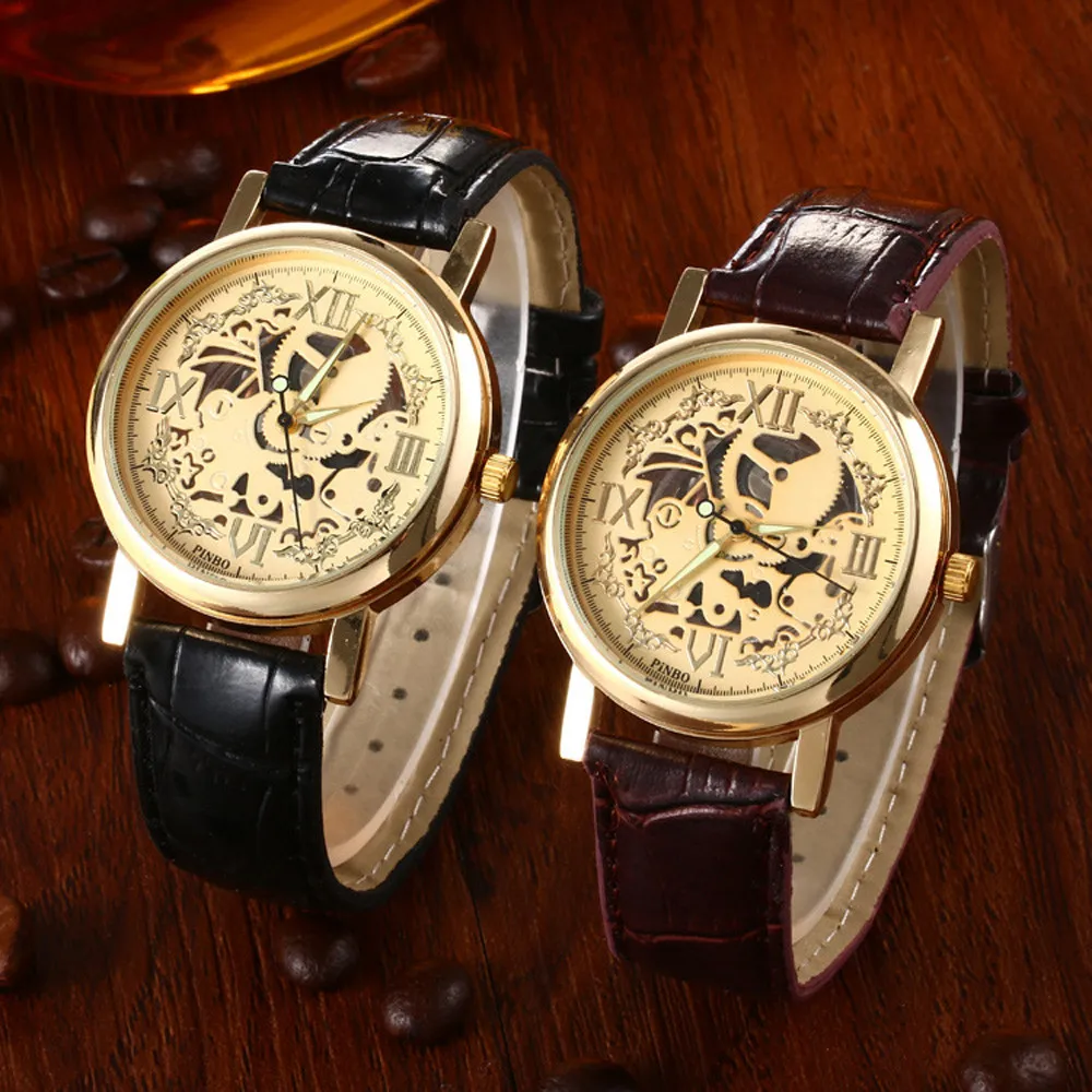 2019 2017 New Arrival Fashin Watch Skeleton Mens Business Leather Band Quartz Stainless Steel Gold Wrist Watches Freeshipping
2019 2017 New Arrival Fashin Watch Skeleton Mens Business Leather Band Quartz Stainless Steel Gold Wrist Watches Freeshipping