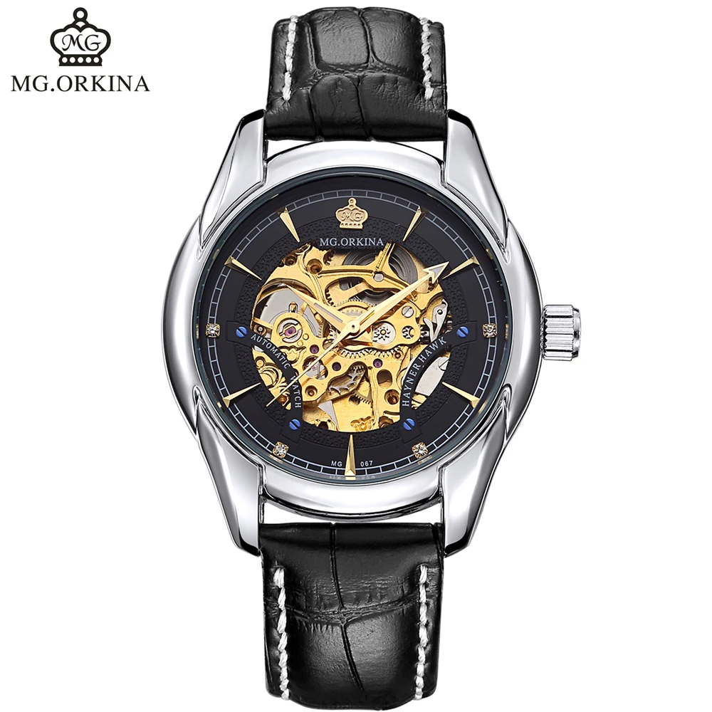 New Men's Luxury Skeleton Black Leather Watch Retro Sport Automatic Mechanical Stainless Steel Wrist Watch Montre Homme ORKINA
New Men's Luxury Skeleton Black Leather Watch Retro Sport Automatic Mechanical Stainless Steel Wrist Watch Montre Homme ORKINA