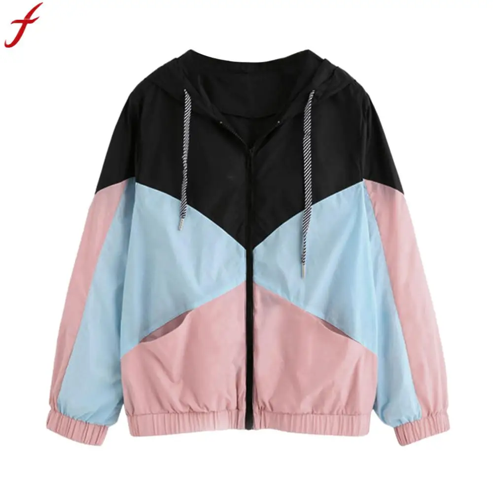 Women Long Sleeve Hooded Jacket Spring And Autumn Loose Patchwork Zipper Pockets Casual Feminino Coats jaqueta feminina
Women Long Sleeve Hooded Jacket Spring And Autumn Loose Patchwork Zipper Pockets Casual Feminino Coats jaqueta feminina
