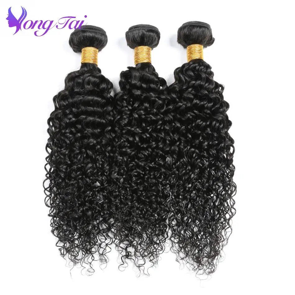 

Yongtai Brazilian Afro Kinky Curly Hair Extensions 100% Human Hair Weave Remy Natural Color 100G 3Pcs Can Be Dyed and Bleached