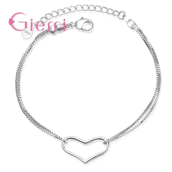 Korean 2 Layers Chain Bracelets 925 Sterling Silver Heart Pendant Wristbands Minimalist Metal Women Girls Jewelry Bijoux
Korean 2 Layers Chain Bracelets 925 Sterling Silver Heart Pendant Wristbands Minimalist Metal Women Girls Jewelry Bijoux