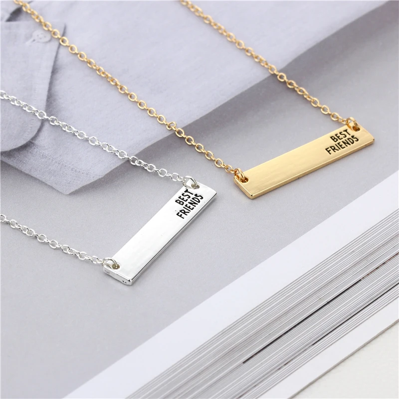 2017 New Simple Bar Pendant Handmade Lettering"Best Friends"Necklace Jewelry Warm Friendship Necklace Gift For Good Friends
2017 New Simple Bar Pendant Handmade Lettering"Best Friends"Necklace Jewelry Warm Friendship Necklace Gift For Good Friends