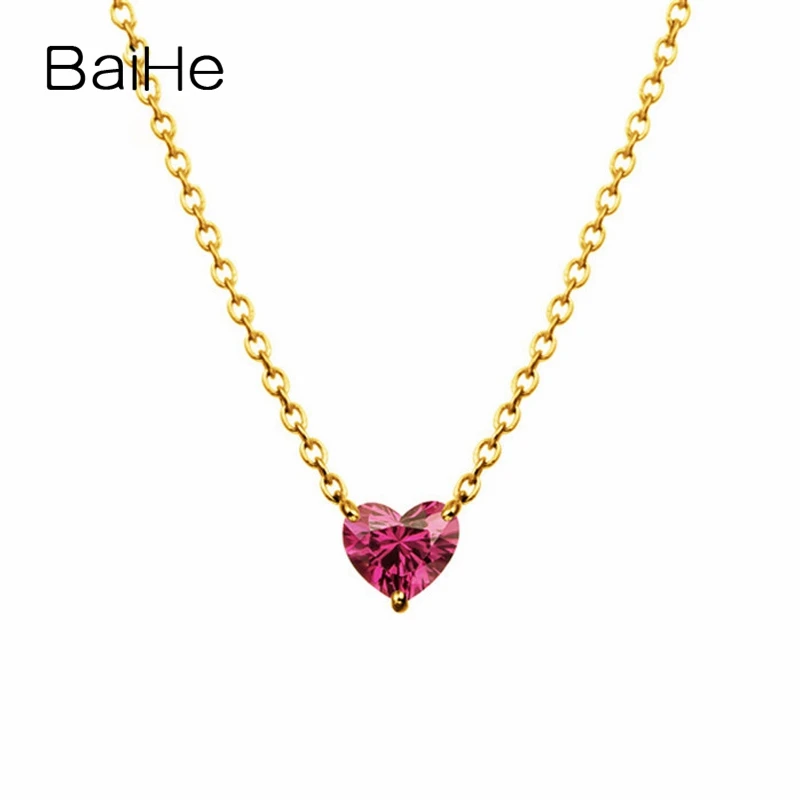 BAIHE Solid 18K Yellow Gold Garnet Heart Necklace for Women Trendy Party Wedding Engagement Gift Fine Jewelry Collar Halsband
BAIHE Solid 18K Yellow Gold Garnet Heart Necklace for Women Trendy Party Wedding Engagement Gift Fine Jewelry Collar Halsband