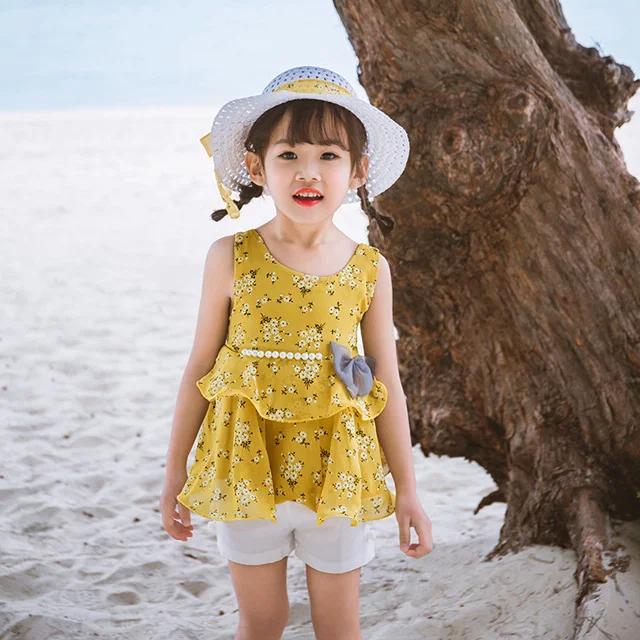 Summer Children Clothing Suits 2018 Girls Bow Pearl Vest Shorts Hat Clothes Sets Floral Toddler Girl Kids Outfits
Summer Children Clothing Suits 2018 Girls Bow Pearl Vest Shorts Hat Clothes Sets Floral Toddler Girl Kids Outfits