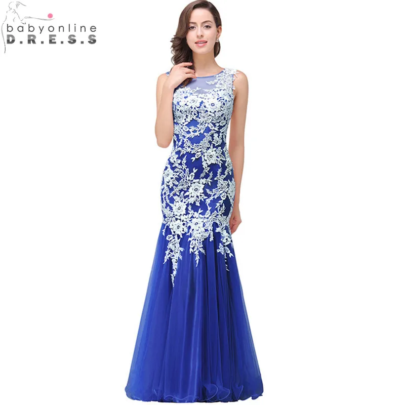 Robe de Soiree Longue Sexy Sheer Back Royal Blue Mermaid Lace Evening Dress Real Image Cheap Tulle Evening Dresses Long
Robe de Soiree Longue Sexy Sheer Back Royal Blue Mermaid Lace Evening Dress Real Image Cheap Tulle Evening Dresses Long