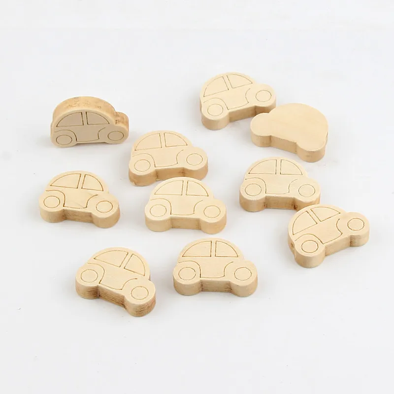 

Natural Wooden Cute Car Spacer Beading Beads 25x18mm for Jewelry Making Baby Pacifier Clip Wood Beads