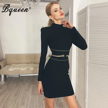 Bqueen 2019 Solid Black Sheath Long Sleeve Stand Neck Slim Mini Winter Dress New Arrival
Bqueen 2019 Solid Black Sheath Long Sleeve Stand Neck Slim Mini Winter Dress New Arrival