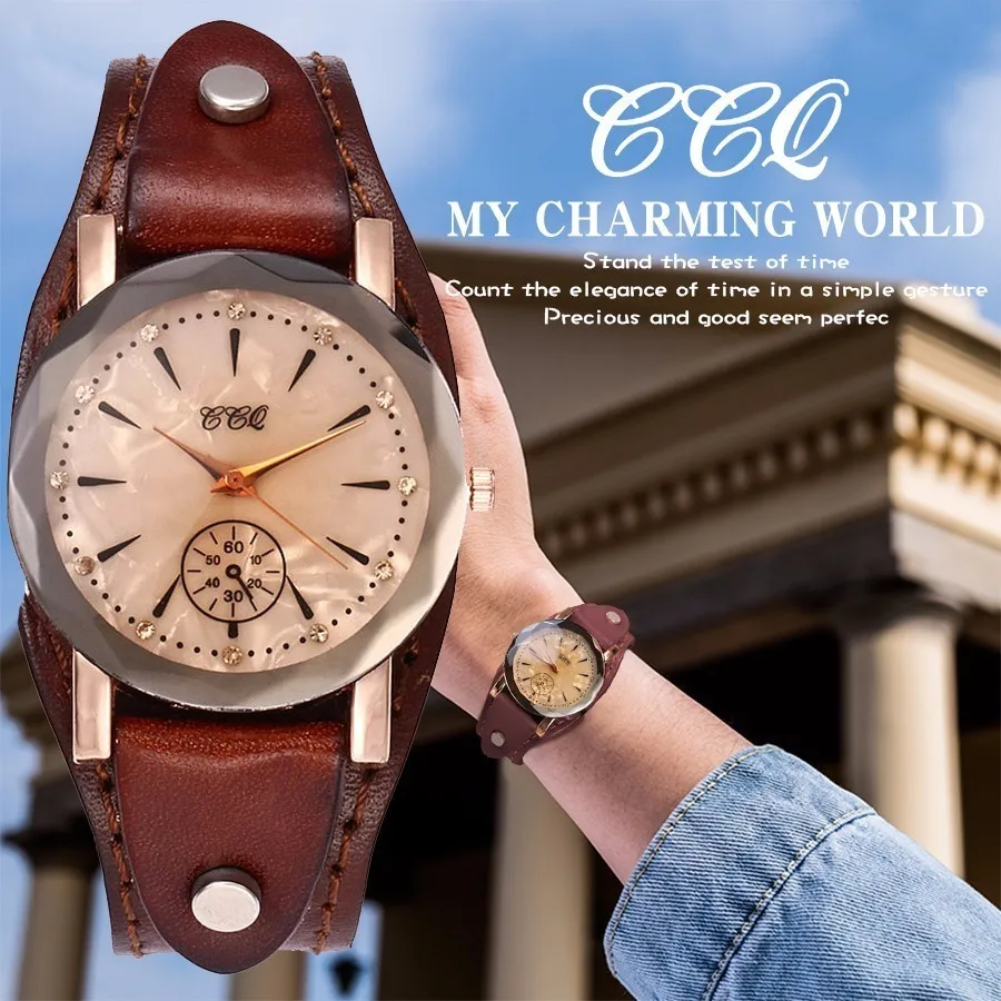 CCQ Women Rhinestone Watch Top Brand Luxury Genuine Leather Quartz Wristwatches Clock Gift Relogio Feminino Hot
CCQ Women Rhinestone Watch Top Brand Luxury Genuine Leather Quartz Wristwatches Clock Gift Relogio Feminino Hot