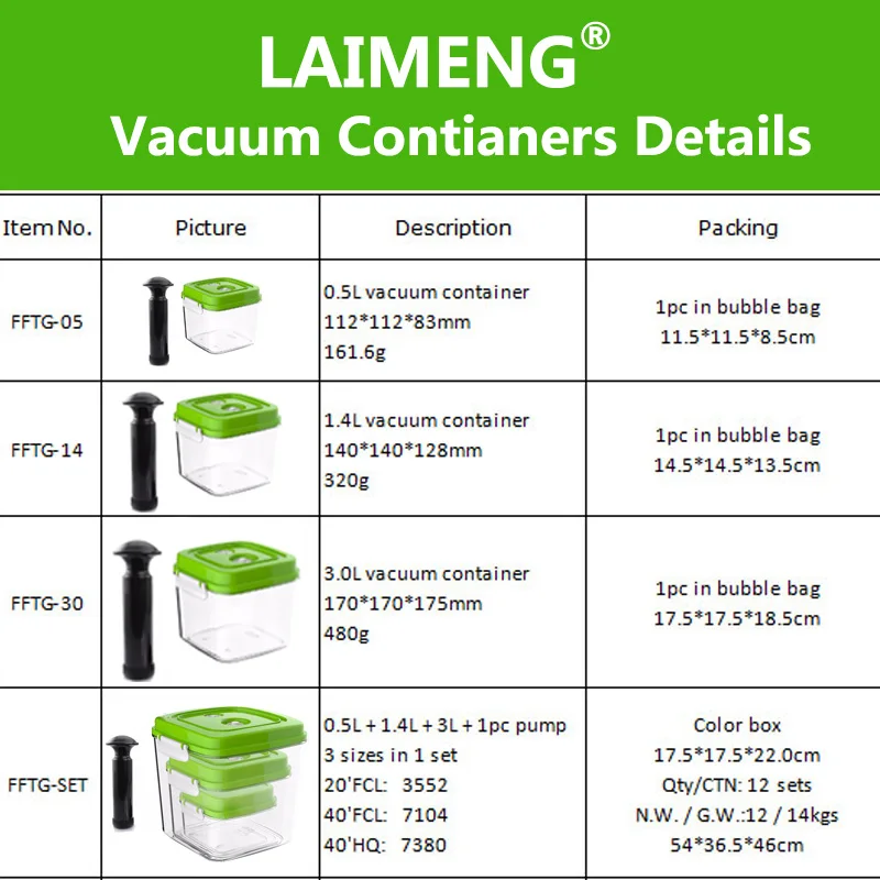 vacuum containers new arrival