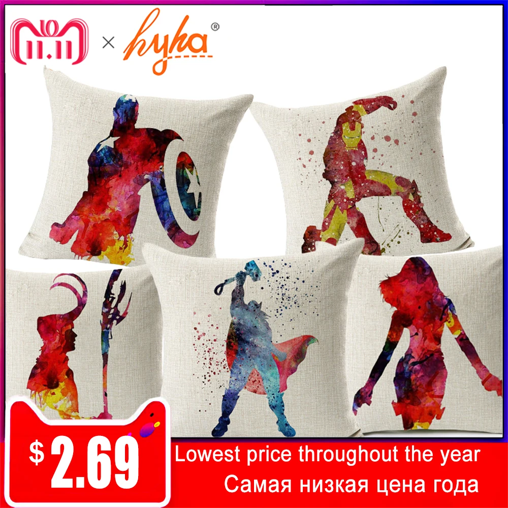 Hyha Marvel Comics Super Hero Cushion Cover Captain America Hawkeye The Avengers Home Decorative Pillow Cover for Sofa Cojines 
Hyha Marvel Comics Super Hero Cushion Cover Captain America Hawkeye The Avengers Home Decorative Pillow Cover for Sofa Cojines