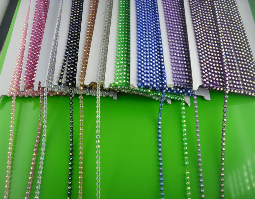 SS12 B grade clear AB crystal glass 3mm rhinestones colorful plastic cup banding clothes applique wedding setting chain 10yards
SS12 B grade clear AB crystal glass 3mm rhinestones colorful plastic cup banding clothes applique wedding setting chain 10yards