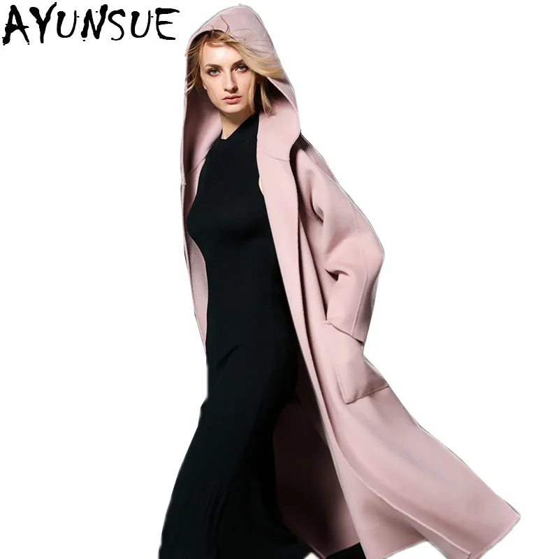 AYUNSUE Autumn Winter Warm Thick Wool Coat Women 2018 Elegant X-Long Hooded Cashmere Coats Female Outwear Trench Coats LX1920
AYUNSUE Autumn Winter Warm Thick Wool Coat Women 2018 Elegant X-Long Hooded Cashmere Coats Female Outwear Trench Coats LX1920