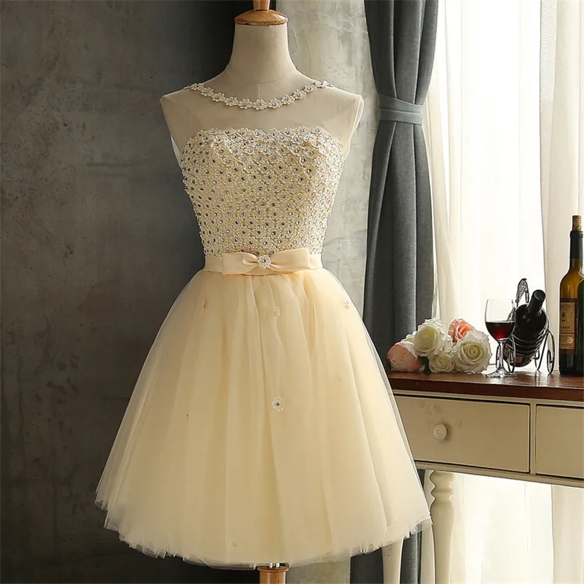 FOLOBE Champagne Beading Lace Mini Dresses Sleeveless Girls Wedding Party Gowns Womens Short Prom Party Dresses Z3
FOLOBE Champagne Beading Lace Mini Dresses Sleeveless Girls Wedding Party Gowns Womens Short Prom Party Dresses Z3