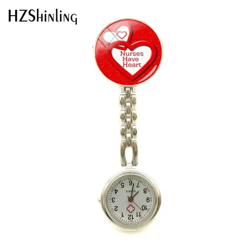 Новинка 2018 часы для медсестер с зажимом в форме сердца брелок красным сердцем