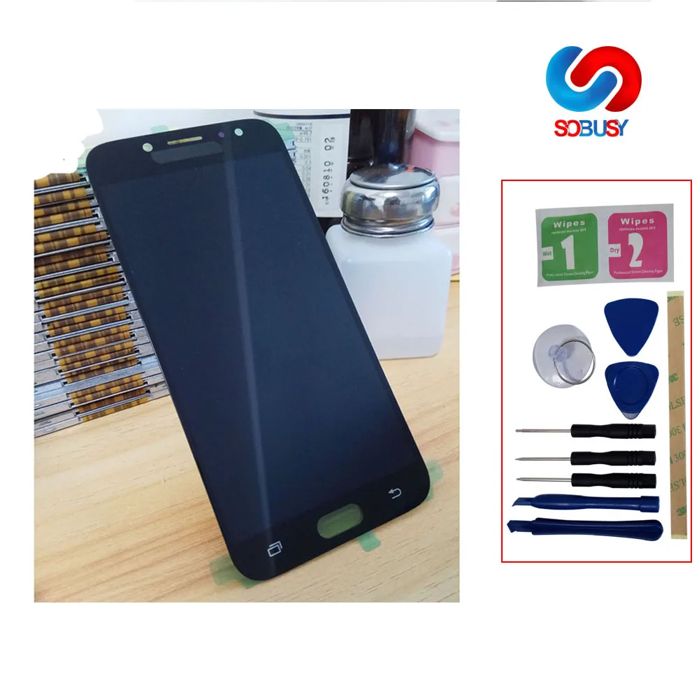J730F ЖК дисплей с регулировкой яркости тела для SAMSUNG Galaxy J7 Pro J730 сенсорный экран