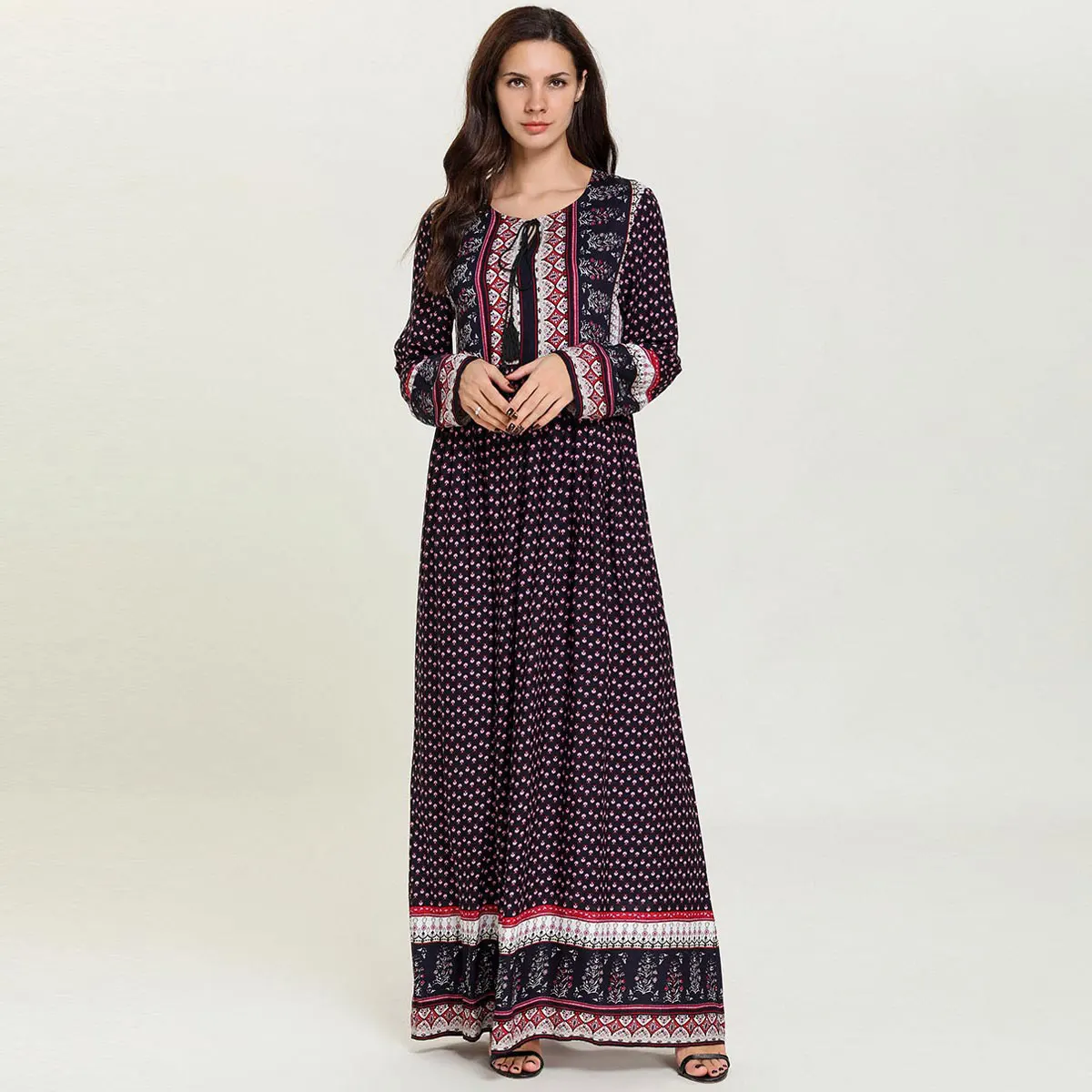 Vintage Ethnic Women Autumn Printed Maxi Dress Tassel Neck Long Sleeve Bohemian Robe Plus Size Retro VKDR1701
Vintage Ethnic Women Autumn Printed Maxi Dress Tassel Neck Long Sleeve Bohemian Robe Plus Size Retro VKDR1701