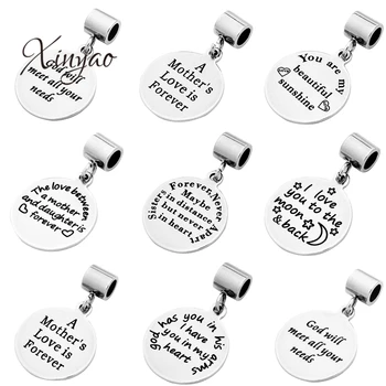 

Xinyao 1 Set Stainless Steel Dog Tags Silver Tone 20mm Round Word Pendants Stamping Tag with 5mm Bail for DIY Necklace Finding