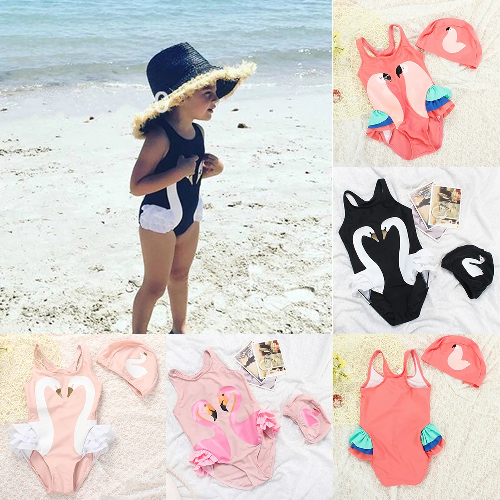 LASPERAL Lovely One-Piece Swimsuit Kids Bikini With Swimming Cap Cute Cartoon Swan Flamingo Baby Girls Bathing Suit For Children
LASPERAL Lovely One-Piece Swimsuit Kids Bikini With Swimming Cap Cute Cartoon Swan Flamingo Baby Girls Bathing Suit For Children