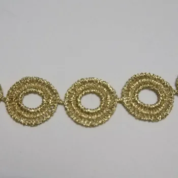 5yards/lot Special Metallic yarn woven ribbon lace dress clothes Korean collar DIY accessories Gold material Embroidered lace
5yards/lot Special Metallic yarn woven ribbon lace dress clothes Korean collar DIY accessories Gold material Embroidered lace